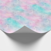 Blauwe en roze marmer Waterverven Cadeaupapier (Hoek)