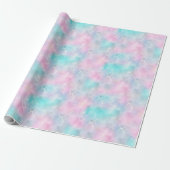 Blauwe en roze marmer Waterverven Cadeaupapier (Uitgerold)