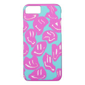 blauwe en roze melty smiley telefooncel Case-Mate iPhone case (Achterkant)