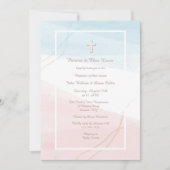 Blauwe en roze moderne religieuze uitnodiging (Voorkant)