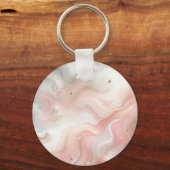 Blauwe en Roze Monarchvlinder met Gezegde Sleutelhanger (Achterkant)