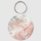 Blauwe en Roze Monarchvlinder met Gezegde Sleutelhanger (Achterkant)