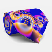 Blauwe en roze muziek stropdas (Opgerold)