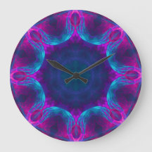 Blauwe en roze neon Dark Kaleidoscope No Numbers