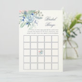 Blauwe en Roze Pioen | Vrijgezellenfeest Bingo Spe Kaart (Staand voorkant)