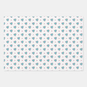 Blauwe en Roze Polka Dots en Harten Valentijnse Inpakpapier Vel (Voorkant 3)