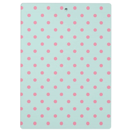 Blauwe en Roze Polka stippen Klembord (Achterkant)