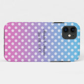 Blauwe en roze polka-stippen voor bruiloft Case-Mate iPhone case (Achterkant (horizontaal))