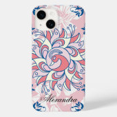 Blauwe en roze Rangoli Serenity Case-Mate iPhone Case (Achterkant)
