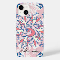 Blauwe en roze Rangoli Serenity