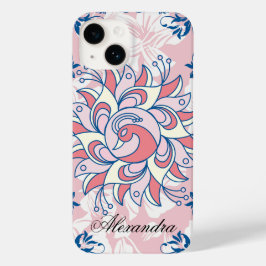 Blauwe en roze Rangoli Serenity Case-Mate iPhone 14 Hoesje