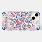 Blauwe en roze Rangoli Serenity Case-Mate iPhone Case (Achterkant (horizontaal))