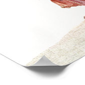 blauwe en roze Regency Franse Mode Tekening Poster (Hoek)