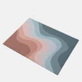 Blauwe en roze retro stijl golven deurmat (Schuin)
