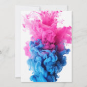 Blauwe en Roze Rookvrachtwagen Auto Baby Gender Re Kaart (Achterkant)