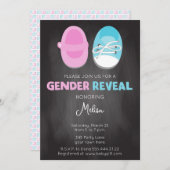 Blauwe en roze schoenen Geslacht onthullen uitnodi Kaart (Voorkant / Achterkant)