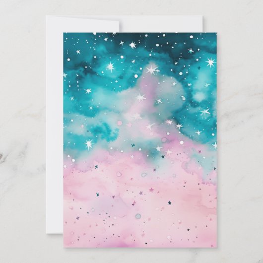Blauwe en Roze Sterren Moderne Halloween Kaart (Achterkant)