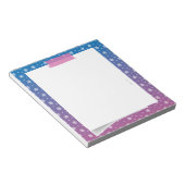 Blauwe en roze sterren notitieblok (Schuin)