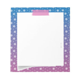 Blauwe en roze sterren notitieblok