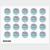 Blauwe en roze Sticker (Vel)