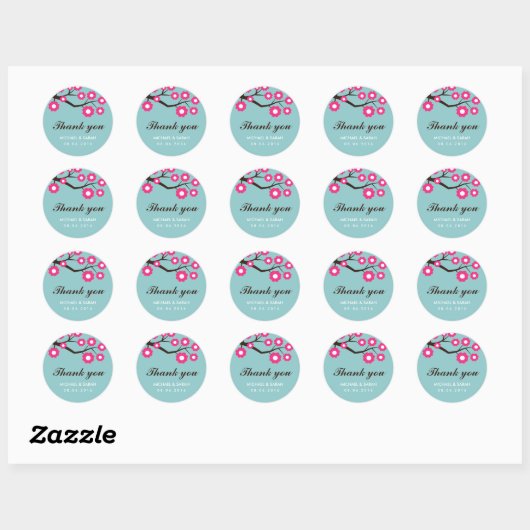 Blauwe en roze Sticker (Vel)