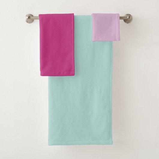 Blauwe en roze strepen bad handdoek (Insitu)