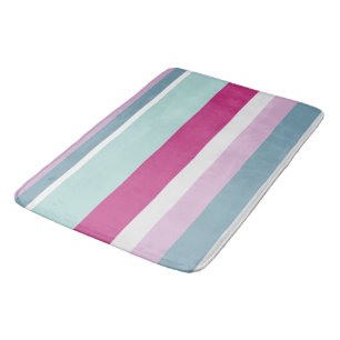Blauwe en roze strepen badmat