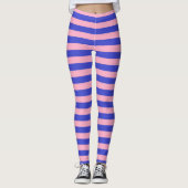 Blauwe en roze strepen leggings (Voorkant)