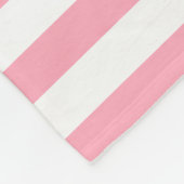 Blauwe en roze strepen monogram fleece deken (Hoek)