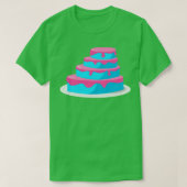 Blauwe en Roze Taart T-shirt (Design voorkant)