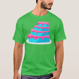Blauwe en Roze Taart T-shirt