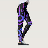 Blauwe en roze tentakels op zwart - Leggings (Rechts)