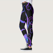Blauwe en roze tentakels op zwart - Leggings (Links)