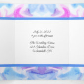 Blauwe en Roze Tie Dye Drieluik Uitnodiging (Binnenkant midden)