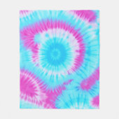 Blauwe en Roze Tie Dye Fleece Deken (Voorkant)