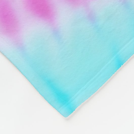 Blauwe en Roze Tie Dye Fleece Deken (Hoek)