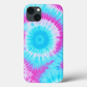 Blauwe en Roze Tie Dye Telefoonhoes Case-Mate iPhone Case (Achterkant)