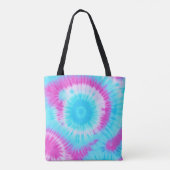 Blauwe en Roze Tie Dye Tote Bag (Achterkant)