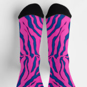 Blauwe en roze tijgerstrepen — dierlijke afdruk2 sokken (Top)