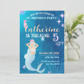 Blauwe en Roze uitnodiging voor een dag (Staand voorkant)