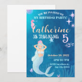 Blauwe en Roze uitnodiging voor een dag (Voorkant / Achterkant)