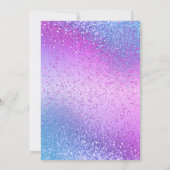 Blauwe en roze uitnodiging voor het uitschrijven v (Achterkant)