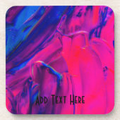 Blauwe en roze verflijnen bier onderzetter (Voorkant)