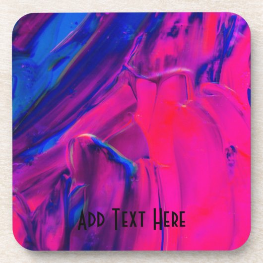 Blauwe en roze verflijnen bier onderzetter (Voorkant)