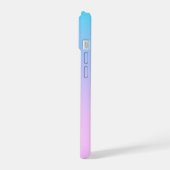 Blauwe en roze verloop achtergrond iPhone 15 case (Linkerkant)