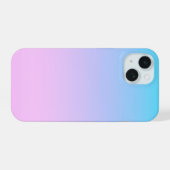 Blauwe en roze verloop achtergrond iPhone 15 case (Achterkant horizontaal)