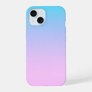 Blauwe en roze verloop achtergrond iPhone 15 case