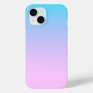 Blauwe en roze verloopachtergrond iPhone 15 case