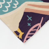 Blauwe en roze vogels met bloemen en bladeren op d fleece deken (Hoek)