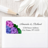 Blauwe en roze waterbloemen etiket (Insitu)